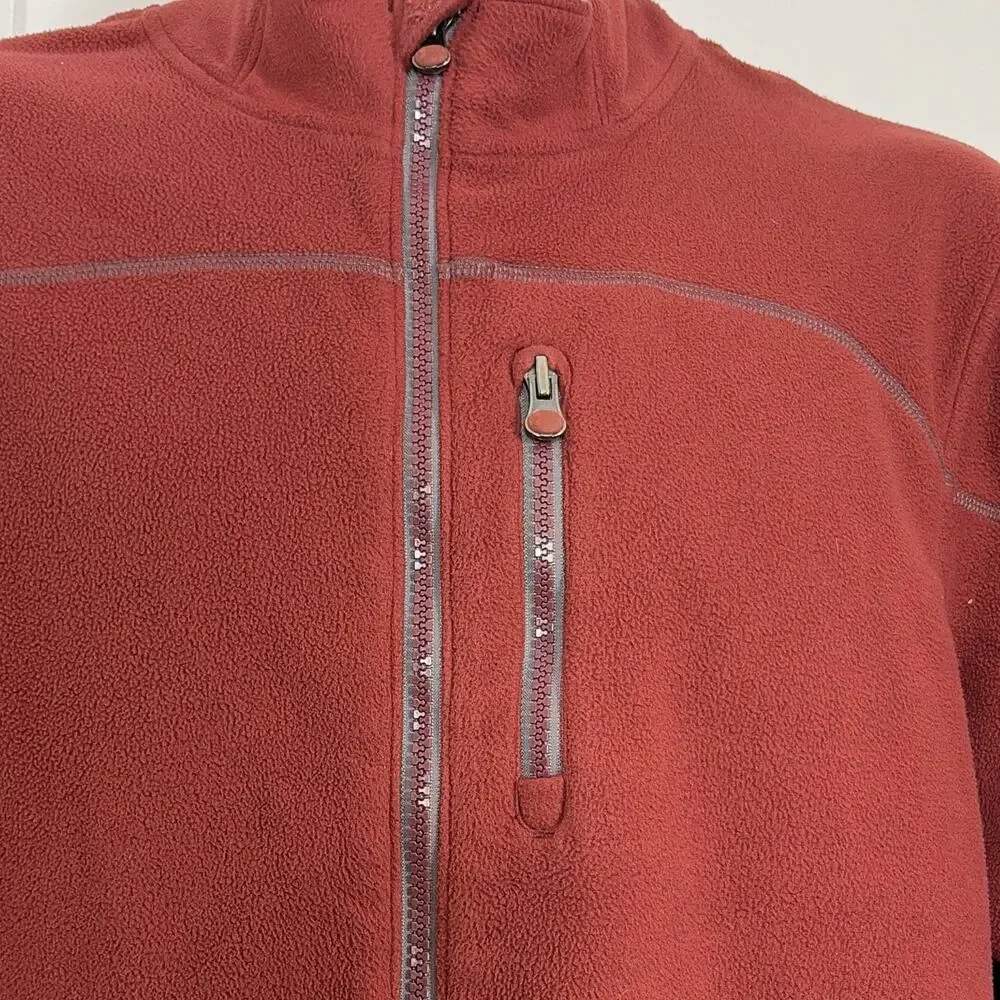 Under Armour Men's XL Red Full-Zip Fleece Track Jacket Stand-Up Collar Pockets